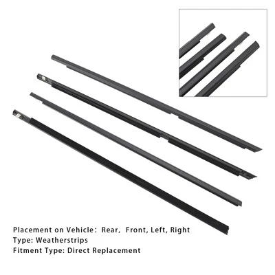 4PCS Door Glass Belt Outer Molding Weatherstrip For Suzuki Grand Vitara 09-13 - Image 1 of 4
