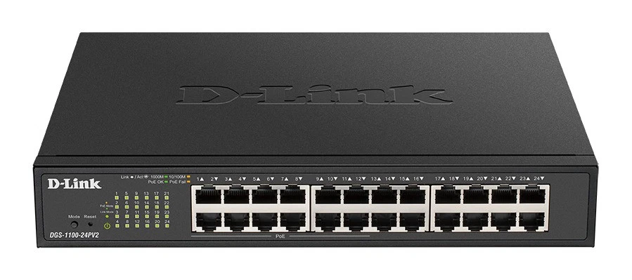 D-Link DGS-1100-24PV2 24-Port PoE Gigabit Smart Switch 48 GBit/s Schwarz NEU - Bild 1 von 2