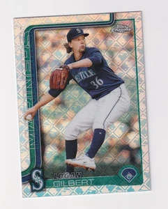 2025 TOPPS CHROME BASEBALL LOGAN GILBERT LOGOFRACTOR CARD 11 - Foto 1 di 2