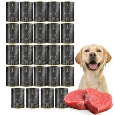 Hundefutter Nassfutter Hund 24x 400g Monoprotein mit Rind Getreidefrei 1Dog - Bild 1 von 4