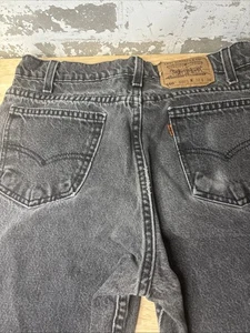 Vintage Levis 550 Jeans Mens 32x34 Black Denim Orange Tab Relaxed USA 90s - Picture 1 of 13