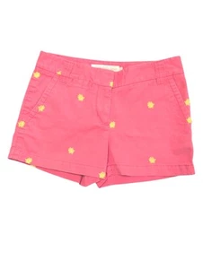 J Crew Shorts 0 Vintage City Fit Chino Embroidered Turtles Peach/Yellow Preppy - Picture 1 of 12