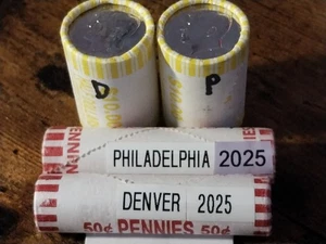 LETZTE IHRER ART 2 KENNEDY HÄLFTEN UND 2 LINCOLN CENT ROLLEN 2 VON JEDER POSTFRISCH - Bild 1 von 3