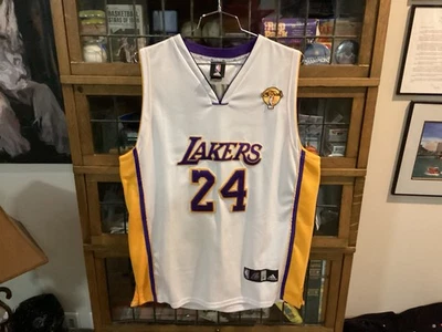 Kobe Bryant #24 LA Lakers White SEWN NBA Finals PATCH Jersey SZ 56 (XXL) - Cool - Image 1 of 4