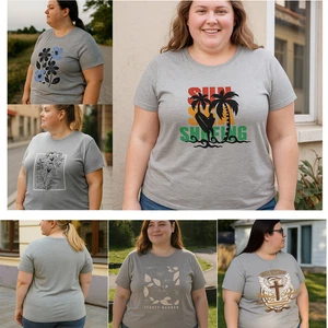 Women's Plus Size T-Shirt Short Sleeve Oversize Round Neck Loose Fit T Shirt - Picture 1 of 20