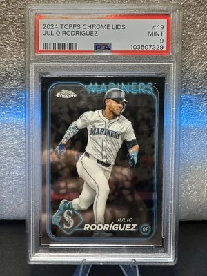 2024 Topps Chrome Lids Julio Rodriguez PSA 9 POP of 1 None Higher💥💥 - Image 1 of 3