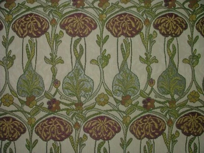 Purple Rennie Mackintosh Art Nouveau Jacquard Fabric Curtain Upholstery Cushion - Image 1 of 4