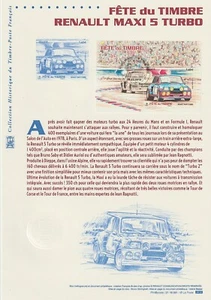 Document Philatélique 1er Jour : 91 2018 Fête du timbre Renault Maxi 5 Turbo - Foto 1 di 1