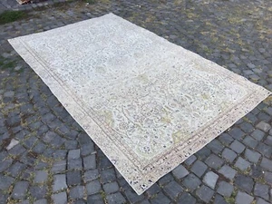 Turkish Antique rug Bohemian Area rug Oushak rug Vintage Rug Handmade Wool rug - Picture 1 of 10
