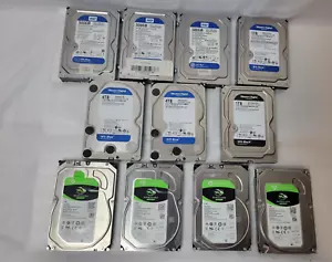 Lot (11Pcs) assorted 3.5" HDDs - 4TB, 2TB, 1TB,500GB SEAGATE, WD - Picture 1 of 7