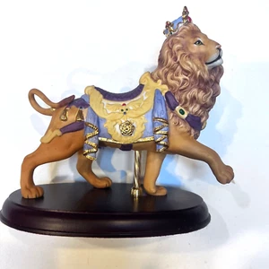 Lenox Carousel ROYAL LION Limited Edition Porcelain Figurine Wood Base 1990 - Picture 1 of 7