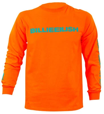 Authentic Billie Eilish Don't Smile at Me Long Sleeve T-Shirt Orange 2XL - Image 1 of 4