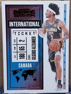 2020-21 Shai Gilgeous-Alexander Contenders International Ticket RED Foil SP #13 - Picture 1 of 2