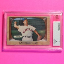 1955 Bowman #19 Bobby Avila INDIANS Graded Beckett BVG 8 NM-MT (BGS)