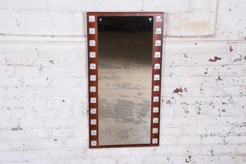 Swedish Modern Rosewood Framed Wall Mirror by Erik Höglund for Eriksmålaglas Cover