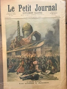 Originaldruck französische Zeitung Le Petit Journal datiert 1892 Unruhen in Astrakan - Bild 1 von 2