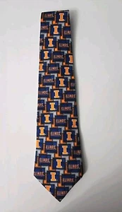 NCAA Illinois Fighting Illini Team Sports Neck Tie Eagles Wings 100% Silk - Picture 1 of 2