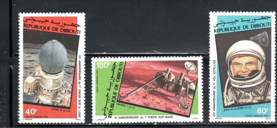 Sello de Djibouti Scott #C155-C157, correo aéreo, juego de 3, MLH, SCV $4,80 Foto 1 de 1