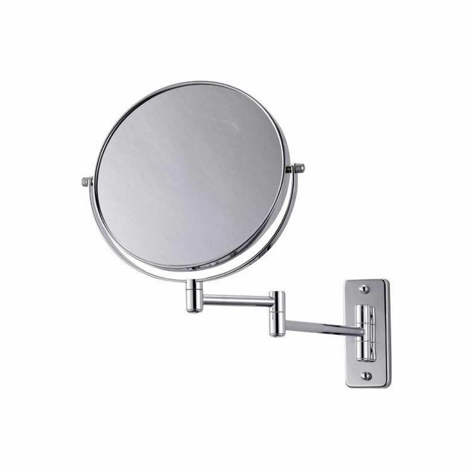 EXTENDABLE WALL MOUNTED MAGNIFING TWO-SIDED SWIVEL MAKEUP SHAVING VANITY MIRROR - Image 1 of 1