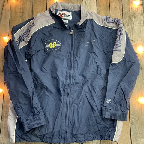 Jimmie Johnson #48 Zip Up Windbreaker Jacket Mens Size 2XL Racing Cover