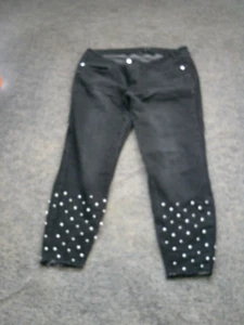 Schwarze Damenjeans mit Perlen der Größe 48 von "Bodyflirt/ Bon Prix" - Bild 1 von 7