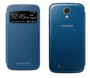 New Original Samsung S View Flip Cover Slim Case For Galaxy S4 Navy OEM - Picture 1 of 6