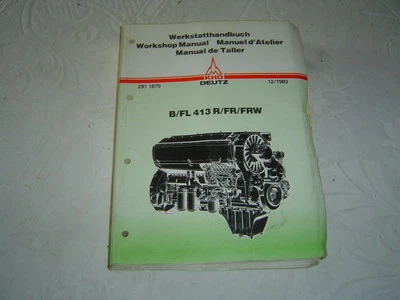 Deutz B/FL413 1983 R/FR/FRW manual de servicio de taller de motor Foto 1 de 3