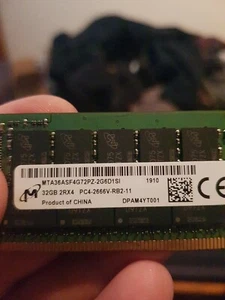 Micron 128GB (4x32GB) PC4-2666V DDR4 2666MHz ECC Registered RAM MTA36ASF4G72PZ - Picture 1 of 1