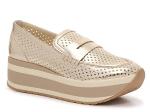 Scarpe Dolce Vita Janine slip-on oro metallizzato zeppa traforata da 6 a 10 plateau - Foto 1 di 5