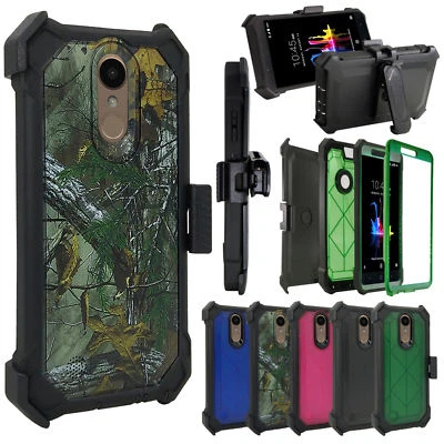 For LG K10 2017/Harmony/Grace Built-in Screen 360°Cover Crystal Holster Case - Image 1 of 4