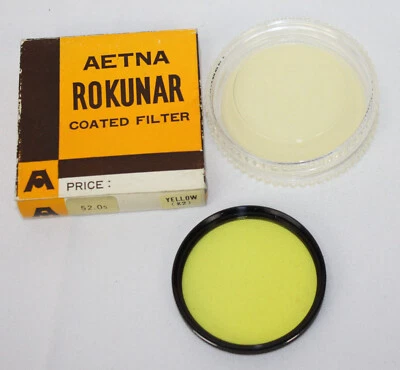 Vtg Aetna Rokunar Coated Camera Filter 52.0 Lens In Box Photography Yellow K2 - Image 1 of 4