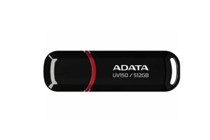 ADATA UV150 USB 3.0 Snap-on Cap Flash Drive, Black, AUV150-512G-RBK with Keyring - Afbeelding 1 van 6