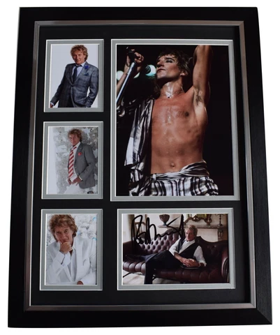 Rod Stewart Signed Autograph framed 16x12 photo display Music Faces AFTAL COA Cover