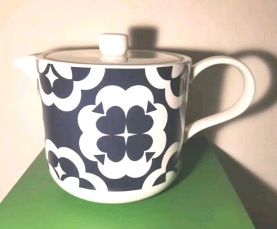 Elegante tetera Kate Spade New York Geo con tapa - Lenox 5,5 pulgadas - blanca/negra Foto 1 de 4