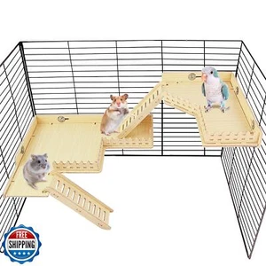 Hamster Wooden Platform,Chinchilla Cage Accessories,Hamster Ladder,Wooden Pla - Picture 1 of 5