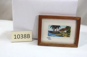 70'S DOLLHOUSE PICTURE/WALL ART/PAINTING COSTA RICA WOOD FRAMED & GLASS WINDOW - Picture 1 of 5