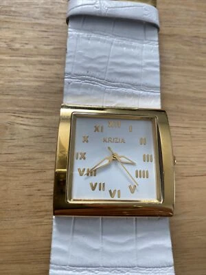Reloj Mujer KRIZIA Cuarzo ITALIANO Milano Cuero Blanco Diseño Registrado Foto 1 de 4