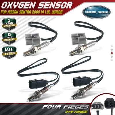 4x Sensores de oxígeno O2 aguas arriba + aguas abajo para Nissan Sentra 2000 I4 1,8 L QG18DE Foto 1 de 4