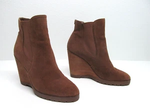 Botines de cuña Michael Kors Thea marrón gamuza cuero para mujer talla 9M - Imagen 1 de 9