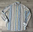 Ted Baker Mens Colourful Striped Long Sleeve Shirt Size 2