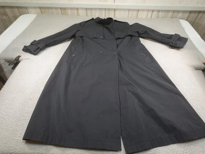 Vintage Sharon Rainwear Trench Coat Womens 16 Black Raincoat Old Money Classy - Image 1 of 4