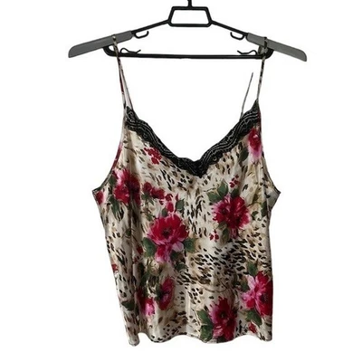 Top Cami Linea Donatella Correa Espagueti Para Mujer Plus 2X Rosa Floral Animal Nuevo Sin Etiquetas Foto 1 de 4