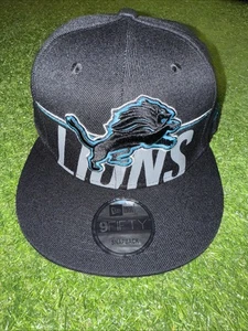 Detroit Lions Black SnapBack Hat Adjustable Fit New Style Cap Fast Ship - Picture 1 of 9