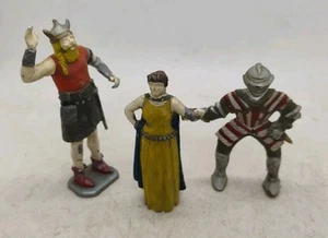 Vintage Figurines Painted Plastic Viking Roman &  Knight - Picture 1 of 3