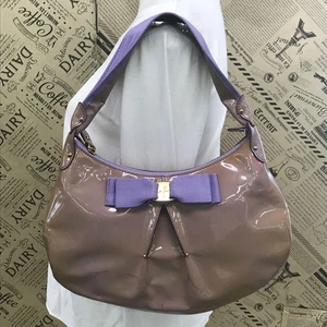 Salvatore Ferragamo Vala ribbon Shoulder Bag PVC Purple Authentic F07312242 - Picture 1 of 24