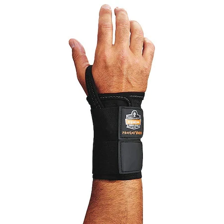 Ergodyne 4010 Wrist Support, Elastic, Double Strap, Left, Black, Size L - Image 1 of 2