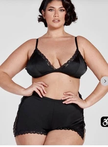 fashion to figure Women’s Plus Black Lingerie Set 4x With Matching Eye Mask NWT - Picture 1 of 5