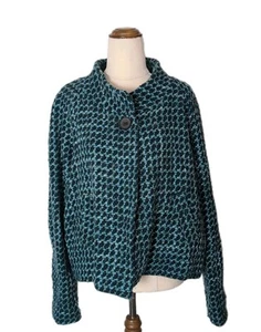 Lee Mathews Blue Wool Blend Coat Size 3 Womens Made in Australia Lined Jacket - Picture 1 of 8