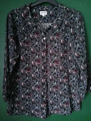 Brora размер 10 100% шелк рубашка блузка ледник птица Свобода Питер Пэн воротник  - Изображение 1 из 4