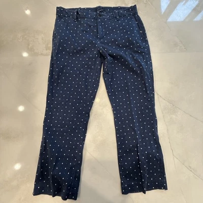 Jeans cropped Tommy Hilfiger azul marinho bolinhas tamanho 8 – 23” costura interna - Imagem 1 de 4